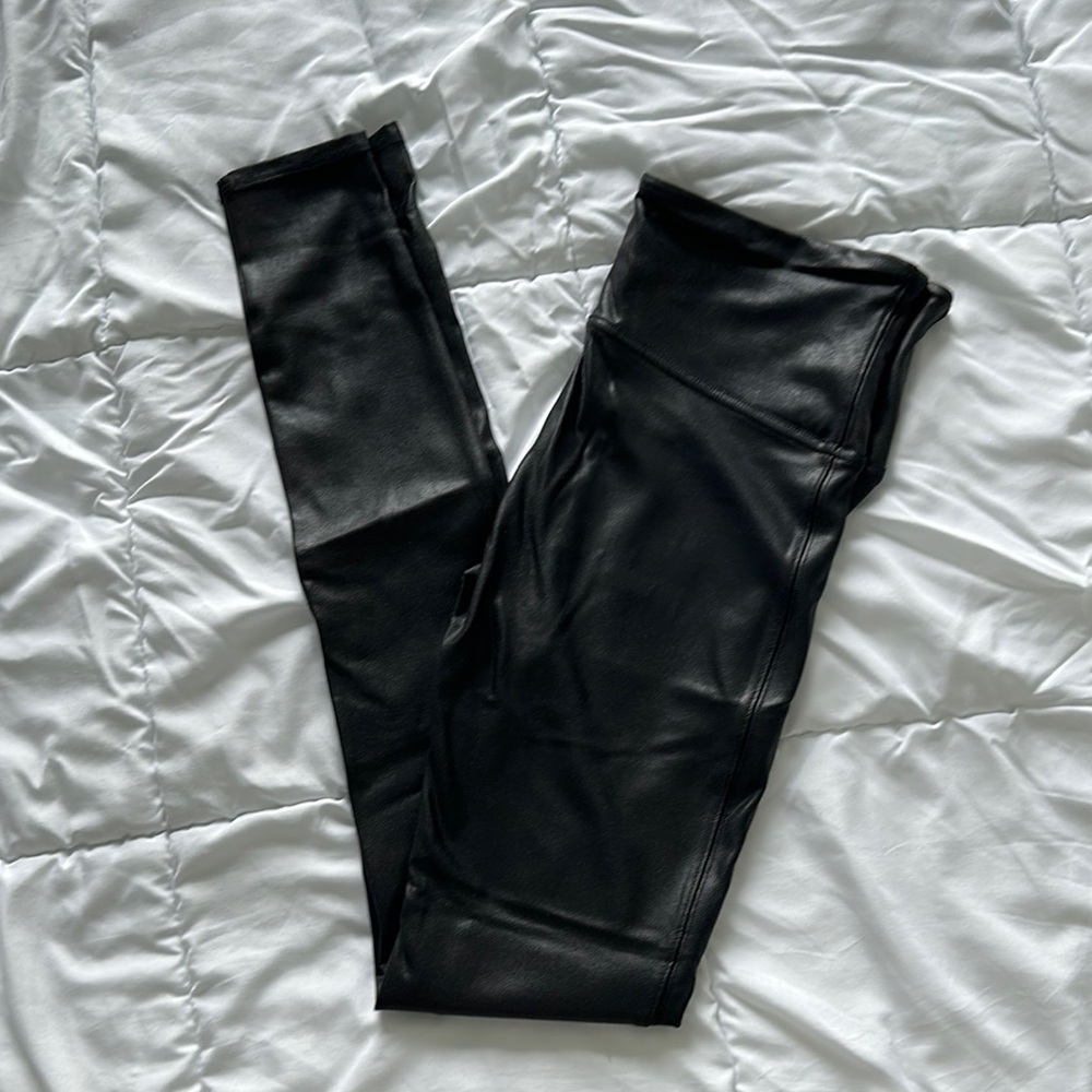 SPANX Black Faux Leather Leggings